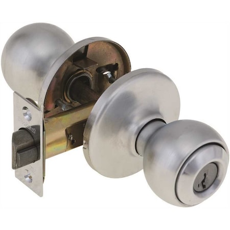 Kwikset Polo SmartKey Security Entry Lock 26D Satin Chrome 400P 26D SMT 6AL RCS V1